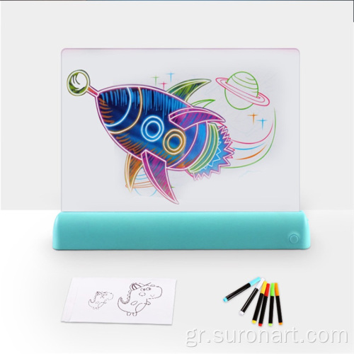 Λαμπερό τρισδιάστατο αναβοσβήσιμο Magic LED Drawing Board Pad